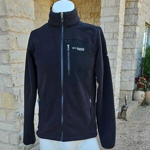 Columbia Titanium Jacket Mens Small Black Polartec Full Zip Fleece Outdoor